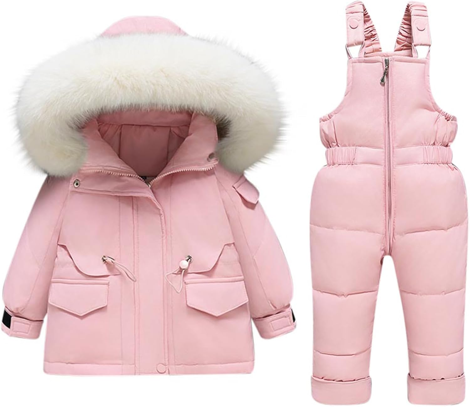 Kids Ski Suit for Boys Girls Waterproof Windproof 2 Piece Snow Jacket Bib Pants Set Warm Winter Snowboarding Outfit 1-4Y