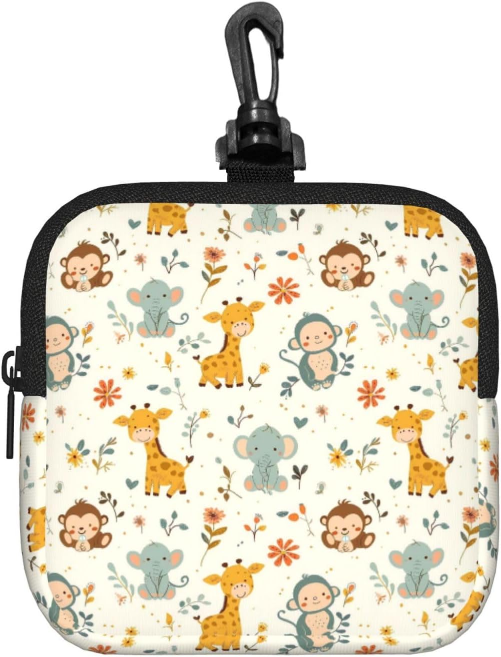 Cartoon Zoo Print Small Travel Toiletry Bag