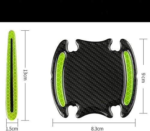 Miniatura 4 de 8 piezas de calcomanías reflectantes universales para puertas de automóvil, calcomanías reflectantes para manijas de puerta, película protectora de