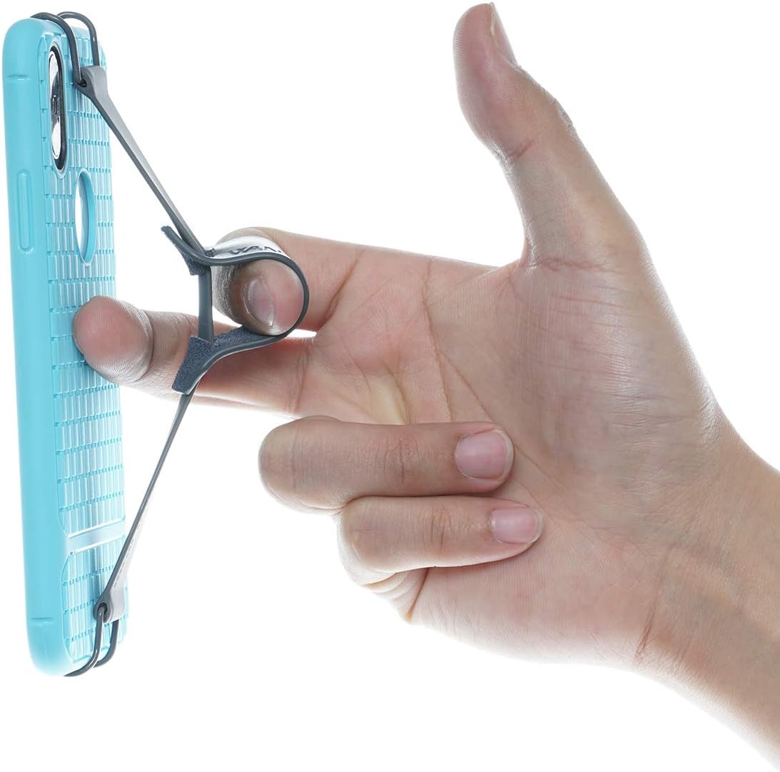 WANPOOLUniversal Non-Slip Silicon Hand Strap with Grip Compatible with iPhone 15 Pro Max / 14 Plus / 13/12 Pro / 11 / Xs Max/XR/X/SE/Galaxy S23 and Other Smartphones - Black