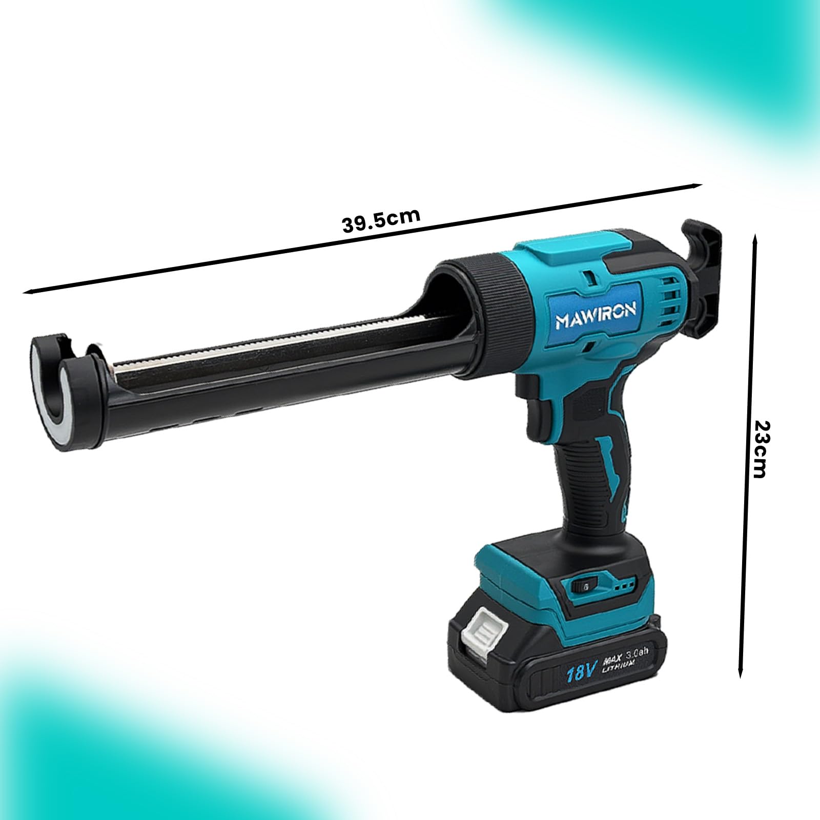 Prensa de cartuchos de batería, compatible con baterías Makita de 18 V, pistola de calafateo eléctrica con antigoteo, luz LED, 6 velocidades, pistola de silicona, batería para cartuchos de 300-310 ml