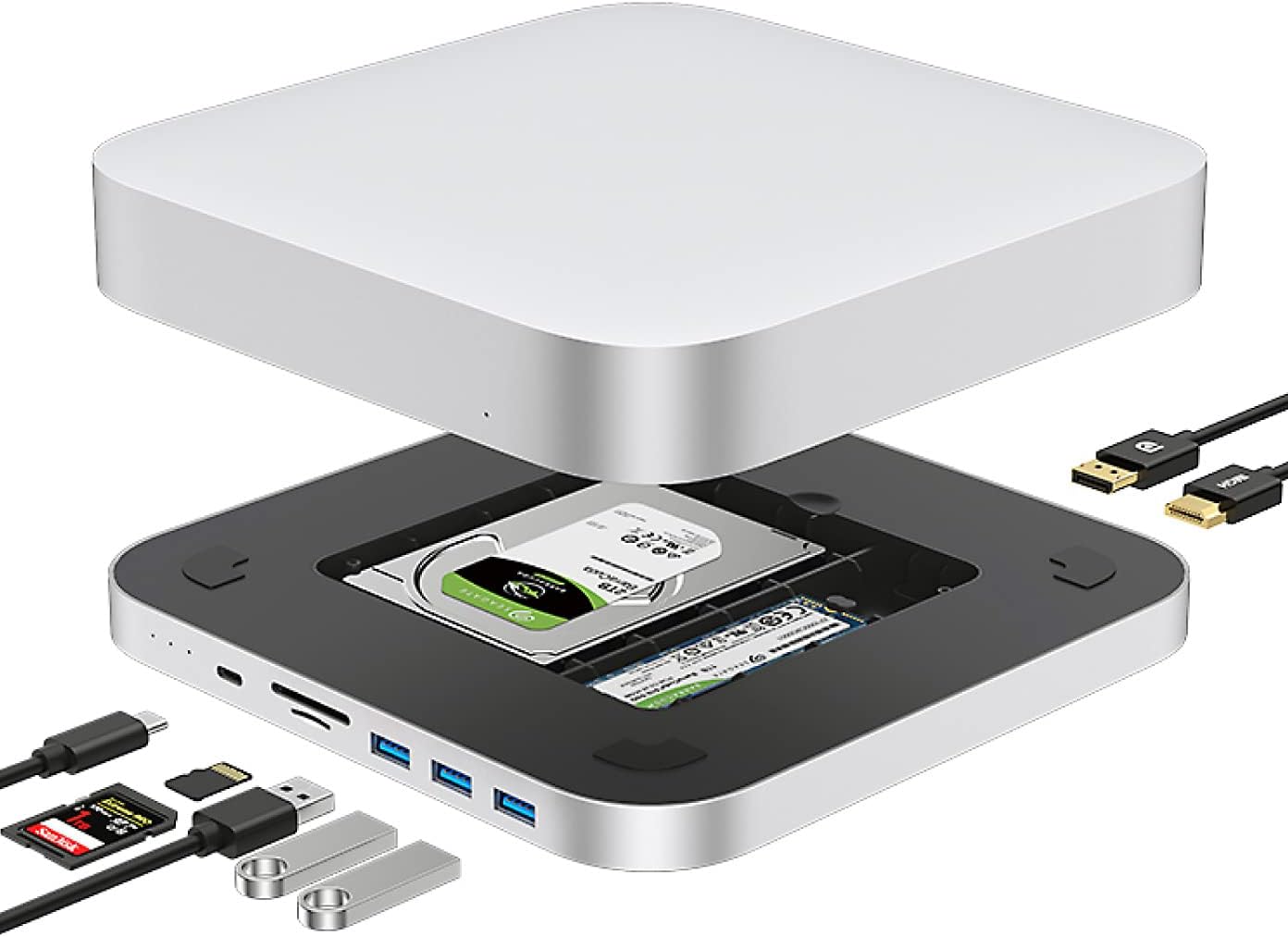 Macmini Docking Station Type C 10in2 Silver/M.2 + Guatemala | Ubuy
