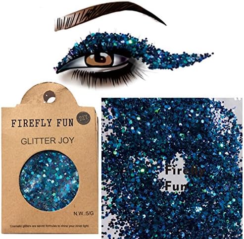 Purpurina brillante para cara, cuerpo, cabello, color azul brillante GL23