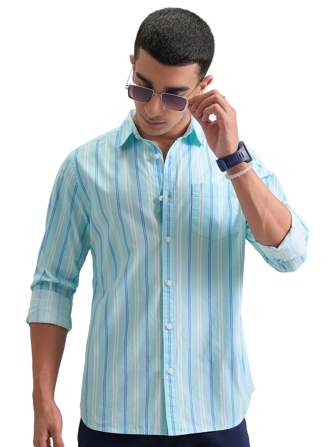 Men's Striped Slim Fit Shirt-image-29