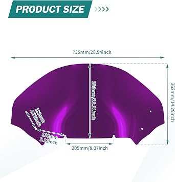 Motorcycle Windshield Windscreen Wind Splitter Fit for Harley Road Glide FLTRXSE 2023-later FLTRX FLTRXSTSE 2024-later for Dual Headlights Purple
