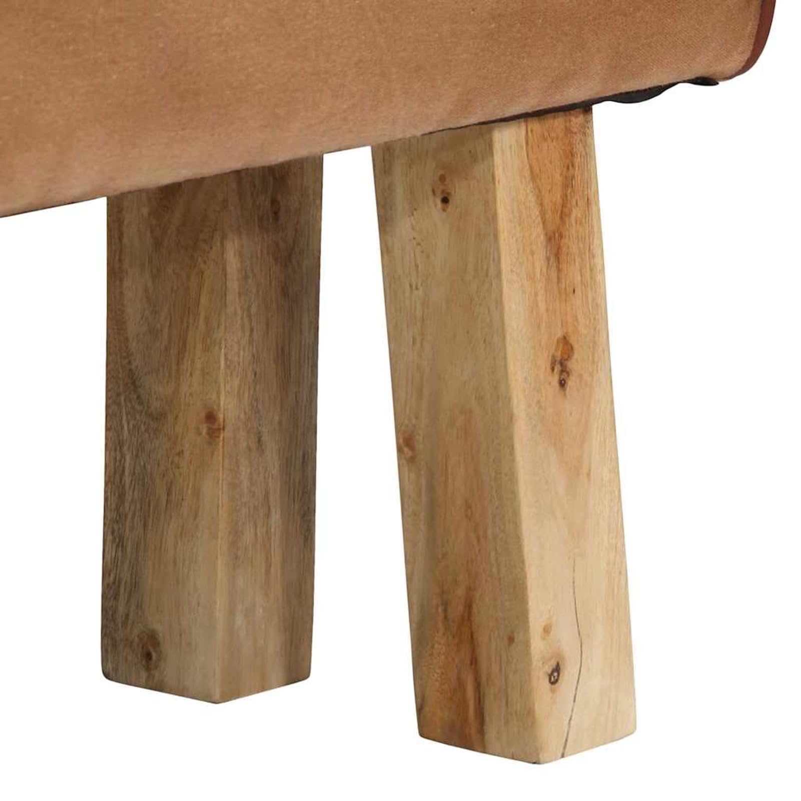 Turnbock-Bank Bank Turnbock Design 160 cm Brązowy Prawdziwa skóra akacja | Powierzchnia siedziska z prawdziwej skóry, masywny stelaż z drewna akacjowego, styl vintage, gruba tapicerka
