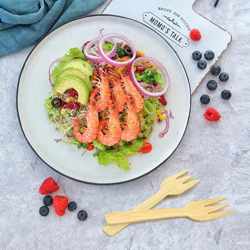 Bamboo Utensils | 200Pk Mini-Bamboo Forks 3.54" Disposable Small 100% Biodegradable Compostable Cutlery Set Eco Friendly Renewable Natural Disposable Bamboo Fork #TOP3