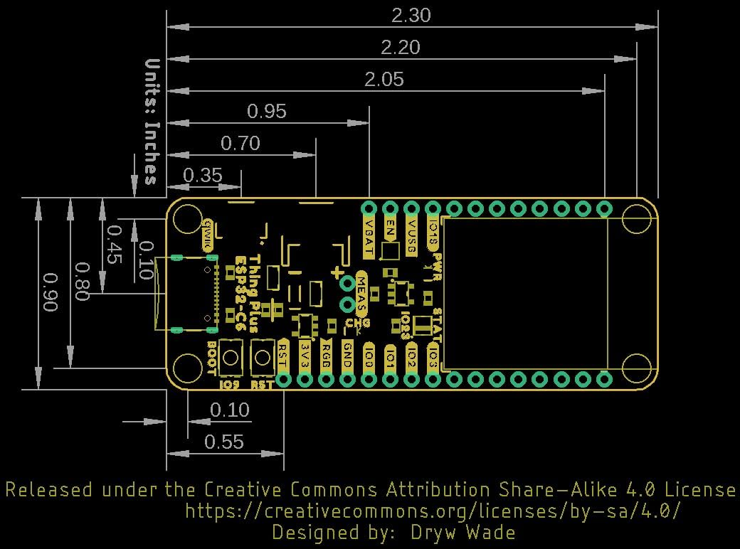 SparkFun Thing Plus - ESP32-C6, ESP32-C6 WROOM-1-N16 Module with Wireless Capabilities and a Single core Microprocessor, USB-C and SD, Dimensions: 2.55" x 0.9"