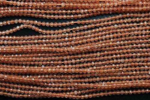 JEWELZ13'' Strand, Natural suntone Mixed Peach Moonstone Micro Faceted rondelles, 2.20mm
