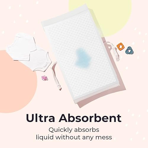 Miniatura 4 de Peekapoo Cambiadores desechables XL para bebé (paquete de 50)  Cambiador portátil para viajes sin desorden, ultra absorbentes, impermeables y súper