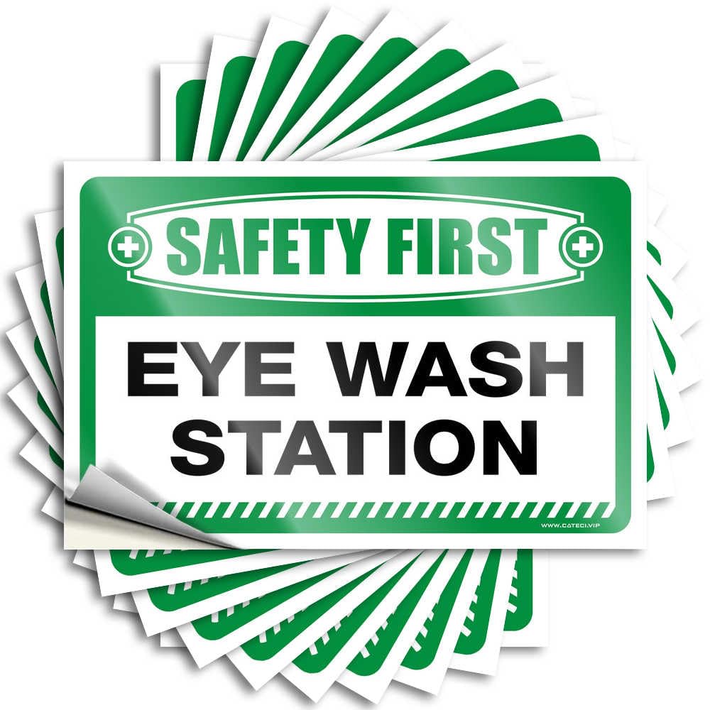 Decal Outside Decor | Cozy Laptop Safety First Eye Wash Station for Hunting(6X9CM)