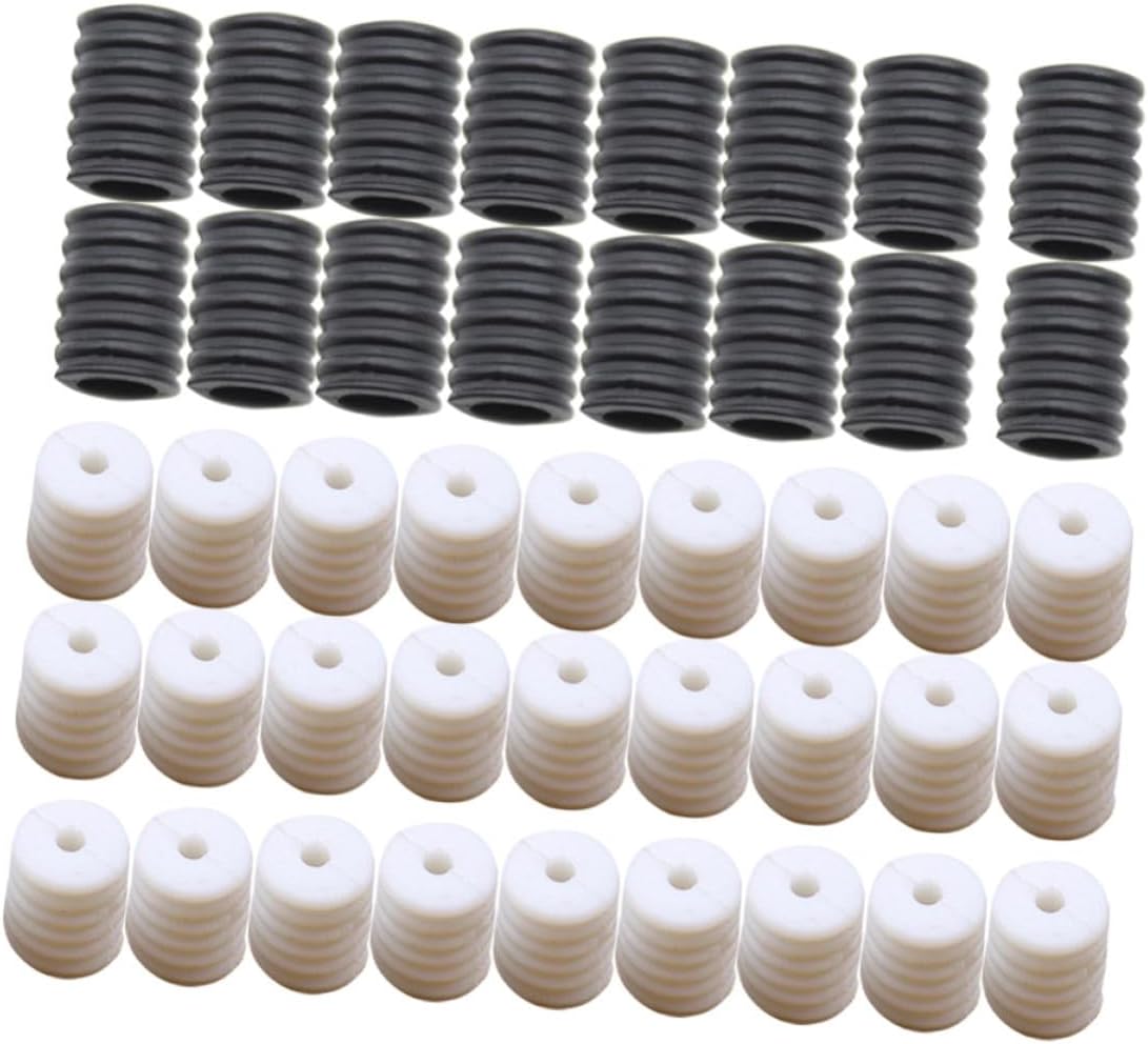 Anneome 200pcs Silicone Adjustable Mask Buckles with Anti-Slip Design for Ear Protection, Black and White Elastic Cord Adjusters for Climbing and Tactical Training
