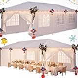HOTEEL 10x30 Party Tent with 8 Removable Sidewalls for Parties, Weddings, BBQ, Waterproof Outdoor Event Canopy, Patio Camping Gazebo, Carpas para Fiestas, White