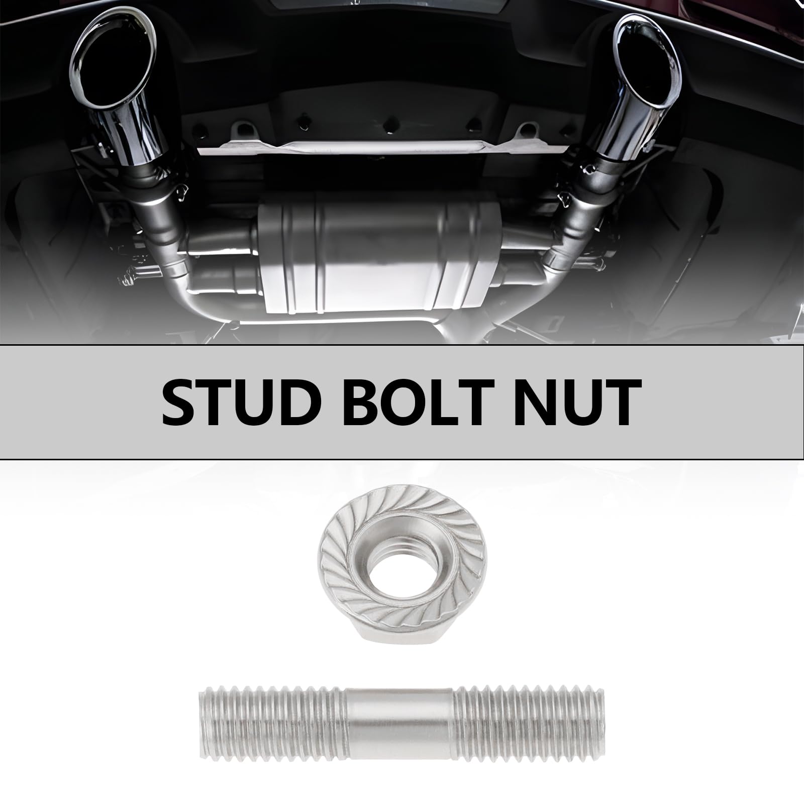 8 Serie M8x1.25 Dadi per Bulloni a Doppia Testa 42mm Kit Dadi Inox per Collettore di Scarico e Aspirazione Auto