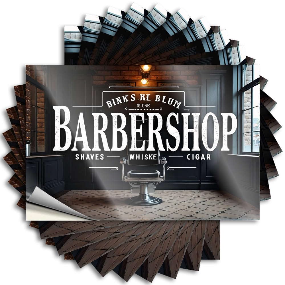 Cool Funny Sticker, Country Case Vintage Barber Shop with Classic Chair and Stylish Interior | Funny Quote Billiards Decals(6X9CM)