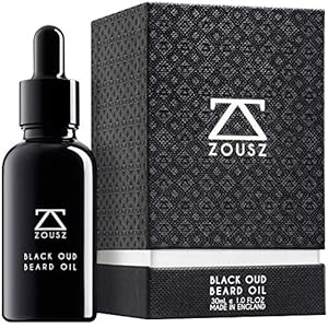 ZOUSZ Beard Oil – Black Oud Wood Scented Grooming Formula with Natural Avocado, Argan, Macadamia Oils – Non-Greasy…