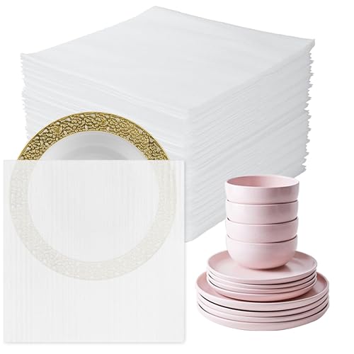 100 Pack Foam Pouches 12x12in, Cushion Foam Wrap Pouches | Protect Mugs, Glasses, Ceramics and Dishes, Plate Packing Sleeves for Moving, Packing Supplies for Fragile Item