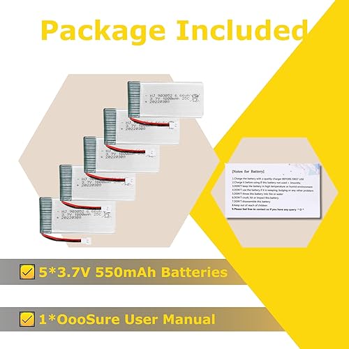 Miniatura 5 de 5 unids 3.7V 1800mAh 25C 903052 baterías de litio recargables para RC Drone SM2PJSTXH2.54PH2. conector (XH2.54)