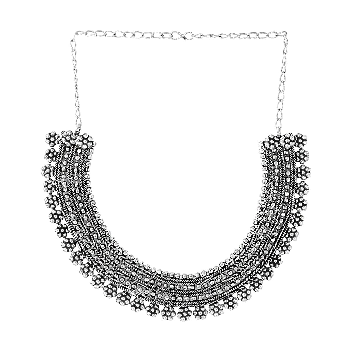 Adjustable Oxidised Beads Studded Choker Necklace, Unique Gift