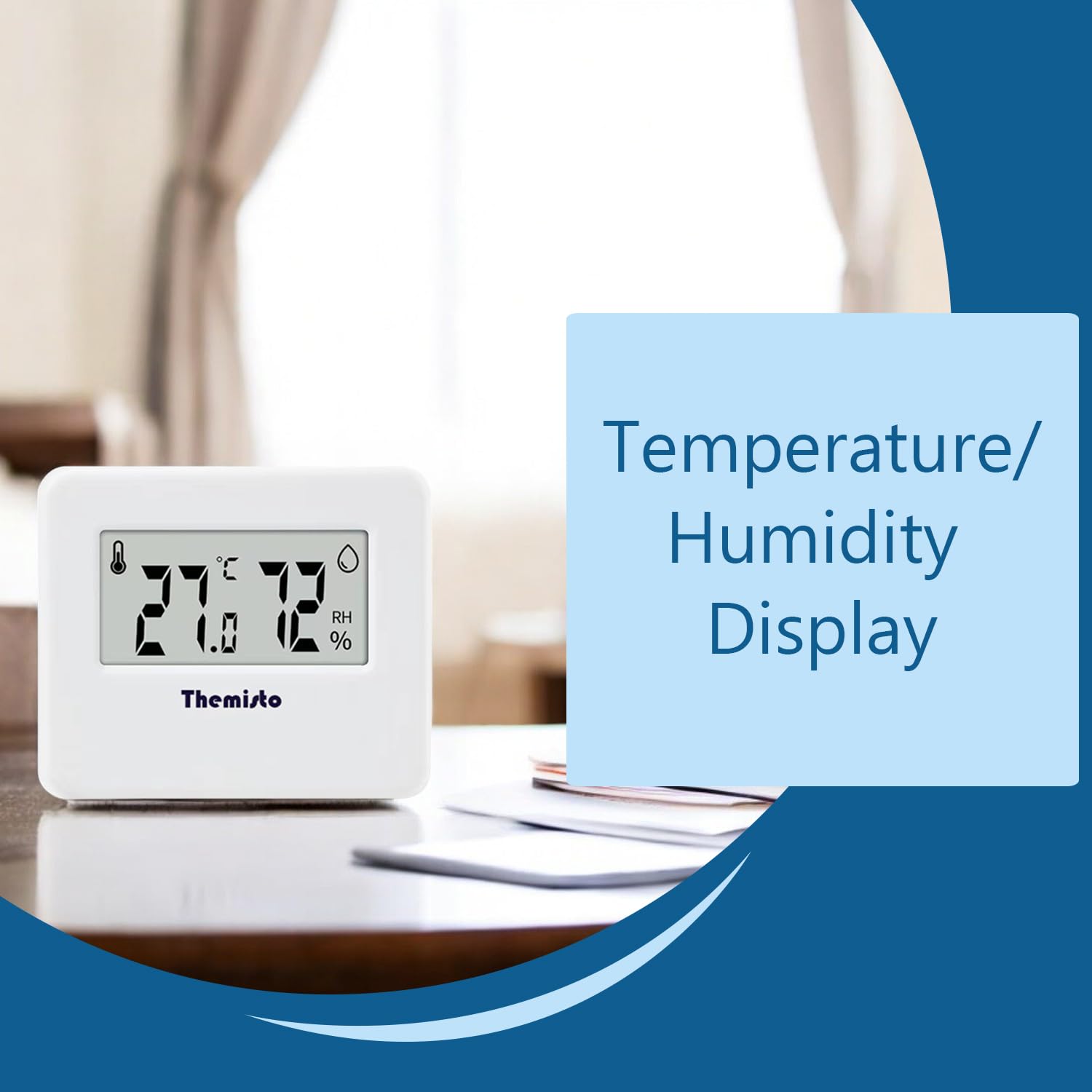 Themisto TH-HTC3 Digital Hygrometer Thermometer Humidity Meter with LCD Display - Image 5 thumbnail