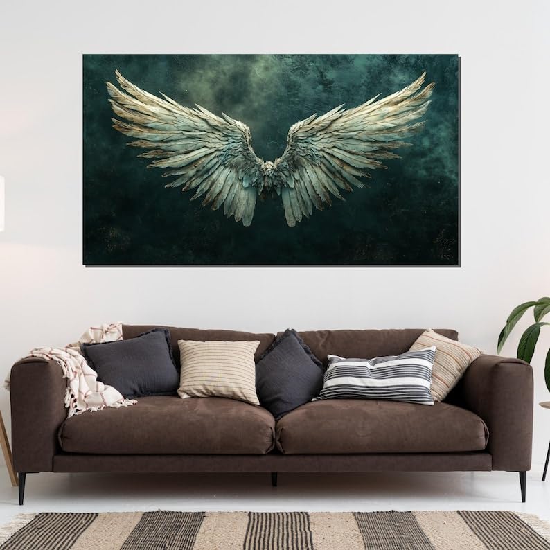 Peinture à l'huile sur toile ailes abstraites pour habiller un mur