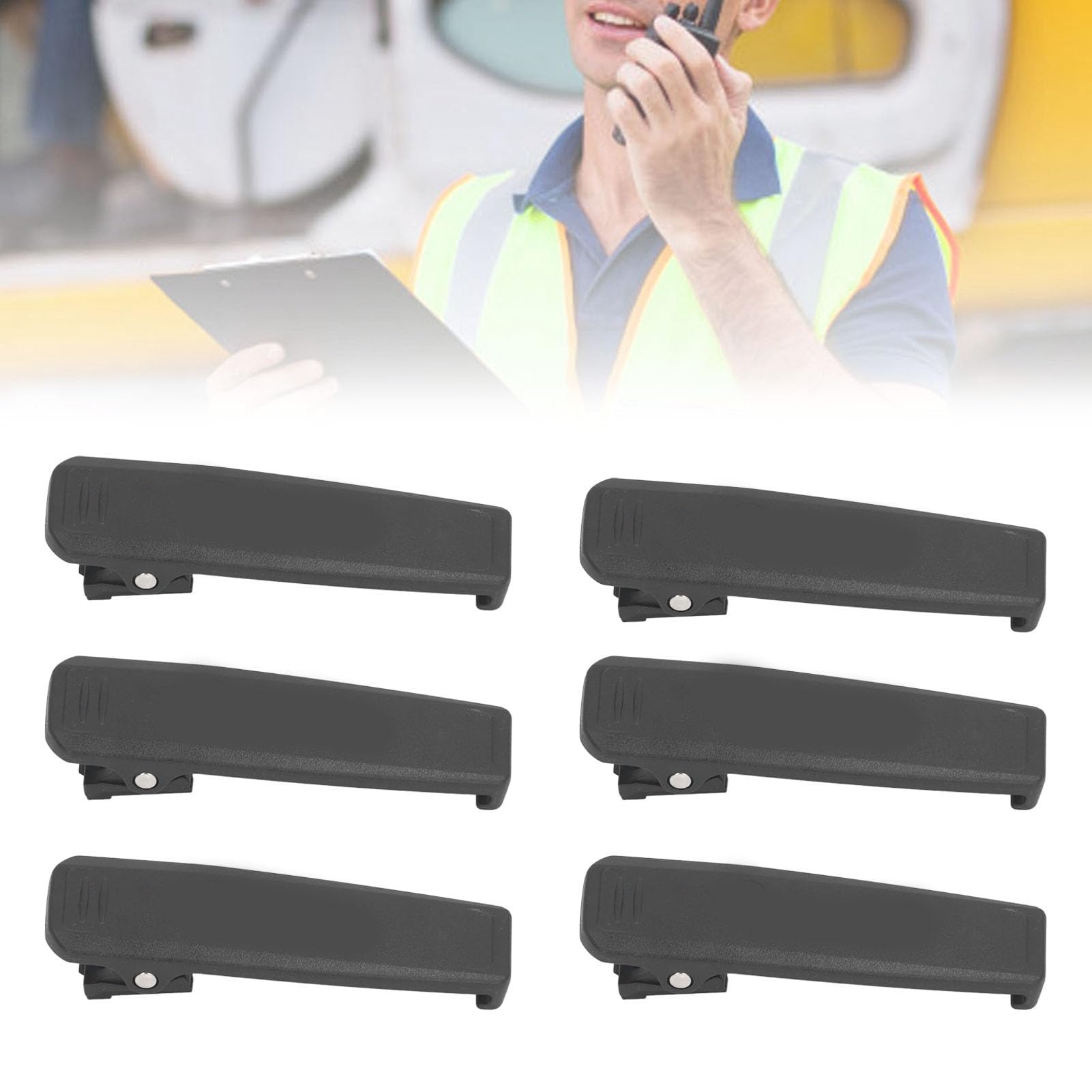 Lot de 6 Clips de Ceinture de Rechange pour Radios IC F1000, IC V10MR, IC F2000D, IC F2000T, IC V88, IC U88, Compatibles avec Batteries BP-279 BP-280