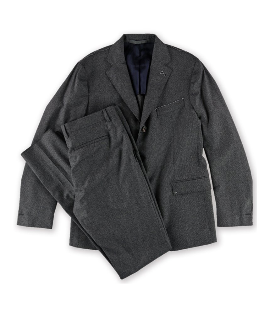 Eleventy Mens Stripe Three Button Suit, Grey, 50 Regular / 36W x 36L