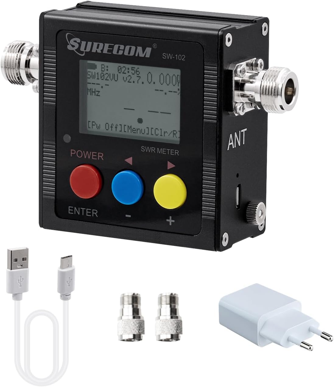 Mcbazel Surecom SW-102 Digitales VHF/UHF 125-525Mhz-Antennenleistungs- und SWR-Messgerät