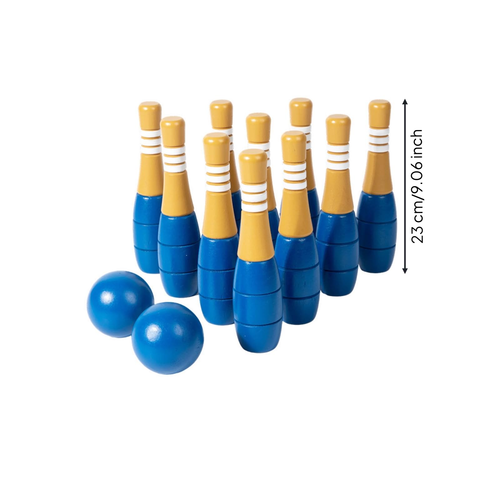 Kinder Bowling Spiel Kegelset Kegelbahn Bowlingset Bowlingpins aus Holz für Geschicklichkeit Räumliches Verständnis Sanftes Spiel Im Innenbereich für Kleinkinder Wohnzimmer