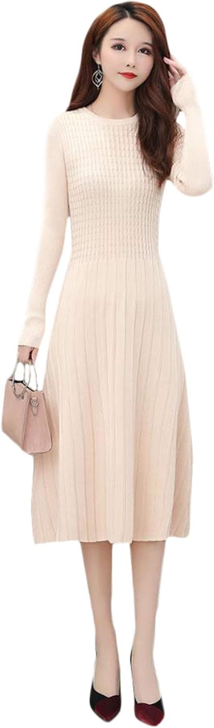 Bestmood ニット ワンピース レディース 長袖 タイトワンピース ロング丈 丸首 フレアワンピース プリーツ 大人 きれいめ ニットワンピ 着痩せ フェミニン 秋 冬 大きいサイズ 服 ファッション小物 Bestmood ニット ワンピース レディース 長袖 タイトワンピース ロング丈 丸首 フレアワンピース プリーツ 大人 きれいめ ニットワンピ 着痩せ フェミニン 秋 冬 大きいサイズ 服 ファッション小物