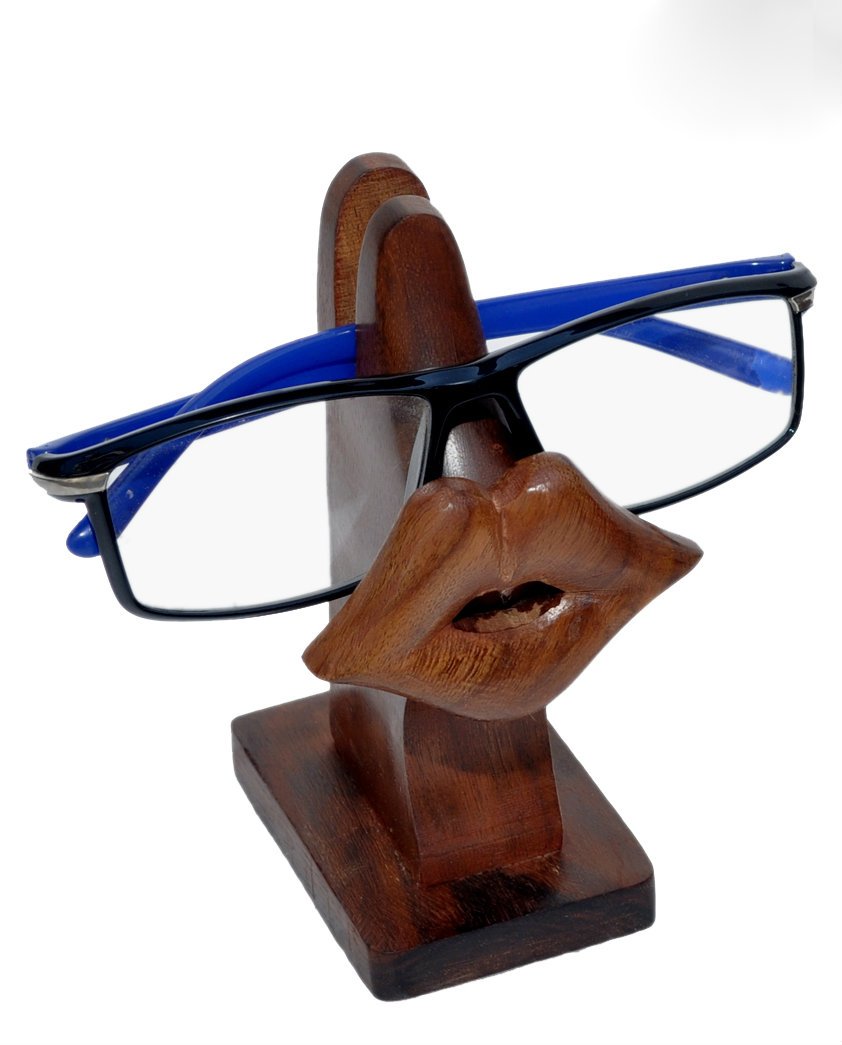 Stylla London Handmade Nose Nud Lips Whiskers Shape Wooden Spectacle Sunglasses Glasses holder Stand (Lips)