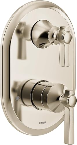 Moen UTS2411NL Flara M-CORE Serie 3 - Moldura de ducha con 2 manijas con válvula de transferencia integrada, requiere válvula, níquel pulido