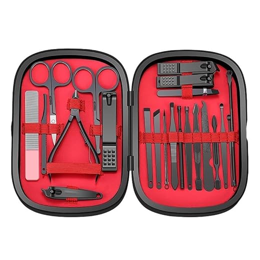 Kamaleju - Cortaúñas profesional, manicura de 22 piezas - set de pedicura, herramientas de acero inoxidable, viajes, belleza, kit de cuidado de uñas para el hogar y los viajes