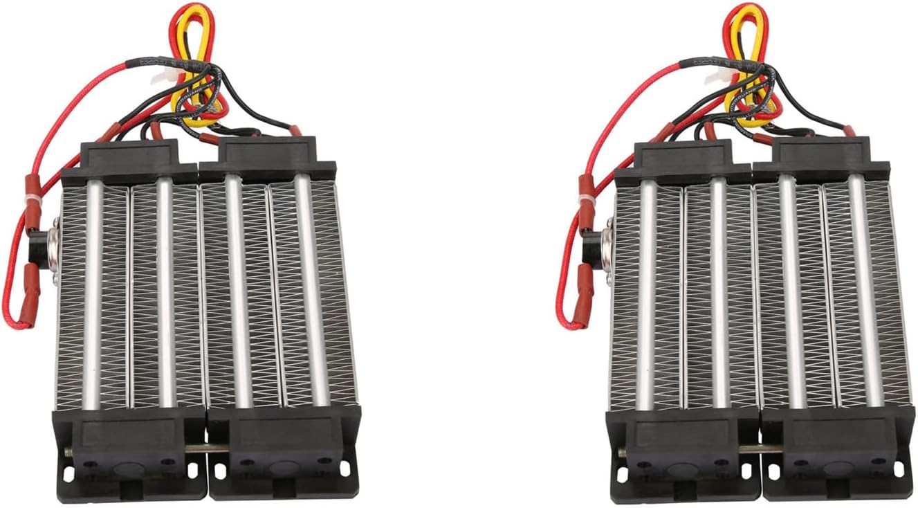 2Pcs Ceramic Component Air Heater Aluminum Plastic Body 1000W Auto Temperature Control for Various Electric Appliances