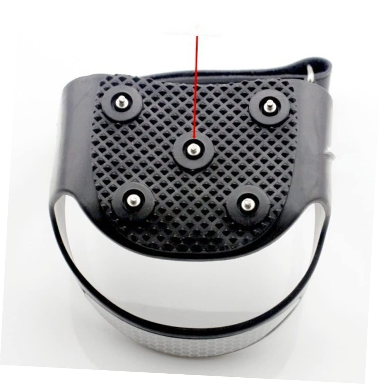 Holibanna Ramponi da Neve in Silicone 5 Denti Antiscivolo Striscia Riflettente per Scarpe da Escursionismo e Stivaletti Invernali, Protezione Sicura per Camminate su Ghiaccio