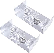 Luxshiny 2 moldes de bolo, moldes de alumínio em forma de peixe de carpa, moldes de arroz, moldes de metal para assar, moldes de sobremesa para fondant chocolate pão (prata)