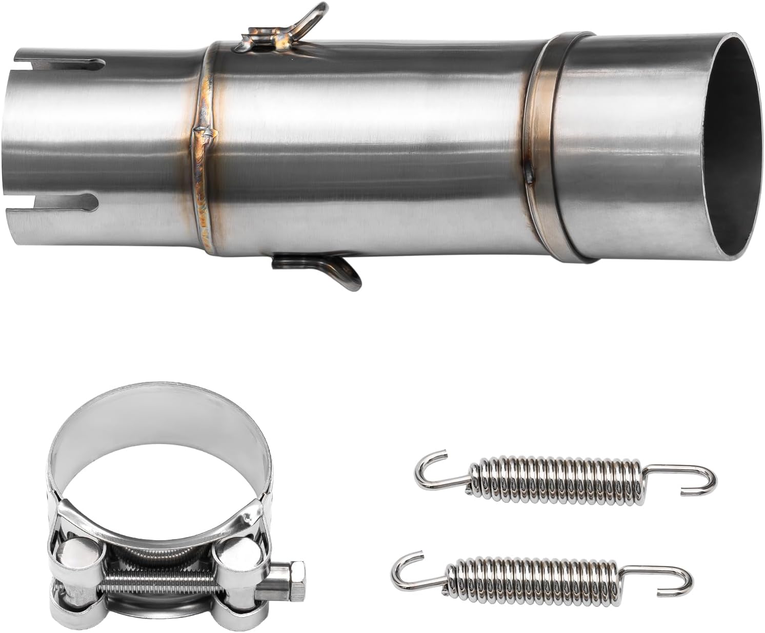 Motorcycle Exhaust Mid Pipe, Slip-On Muffler Adapter Connect Pipe Compatible with Kawasaki Ninja 400 Z400 (2018-2023), Ninja 500 Z500 (2024), Stainless Steel