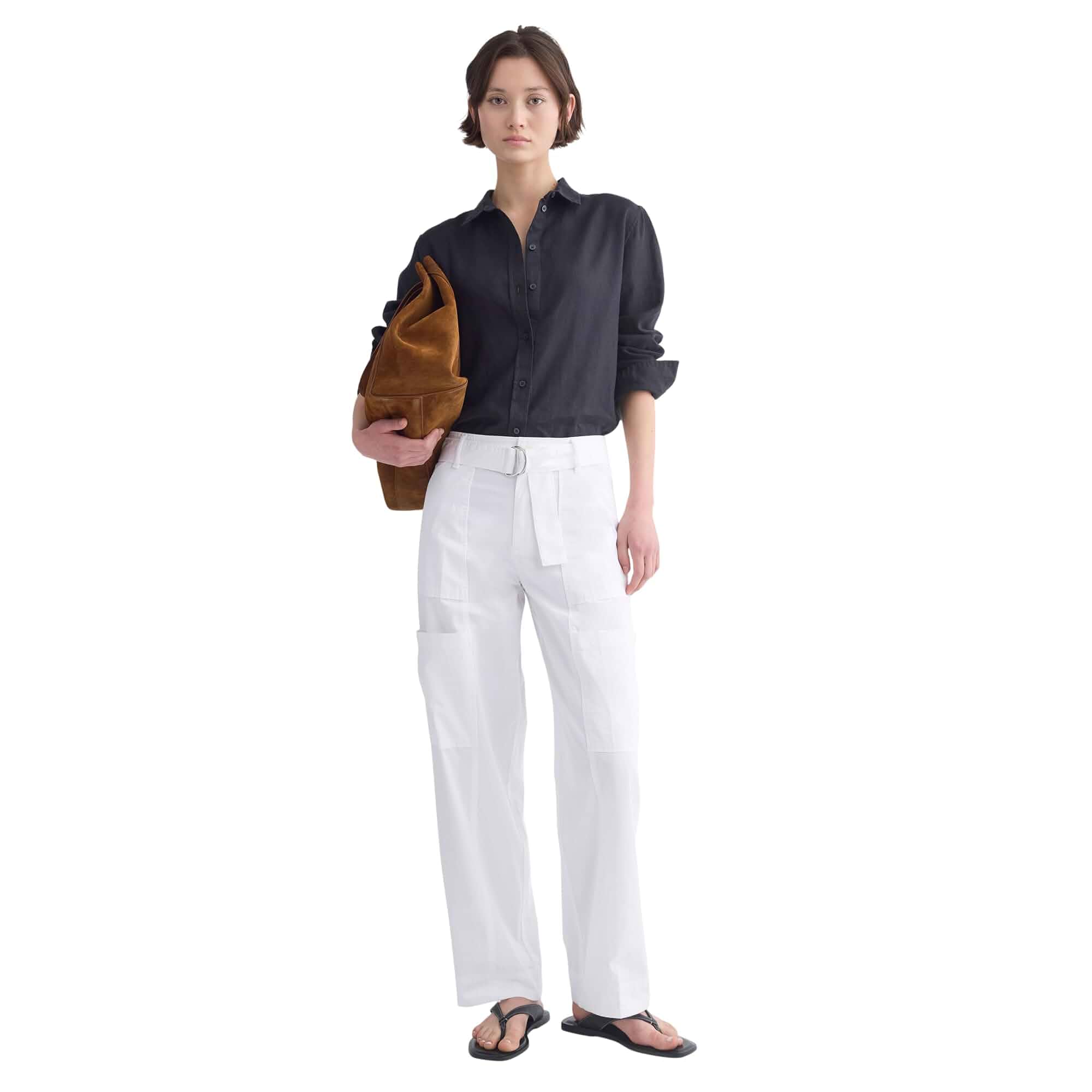 Everlane Women's Utility Straight-Leg Cargo Pant | GOTS Organic Cotton Stretch High-Rise Cargo Trouser Cargo · Relaxed