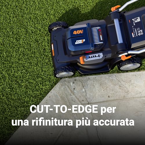 WORX WG745E Accugrasmaaier 40V, 41cm maaibreedte, 50L grasopvangbak (krachtige borstelloze motor, 6 maaihoogte-instellingen (25-80 mm), Intellicut technologie, incl. 2 x 4 Ah accu en oplader - Afbeelding 6