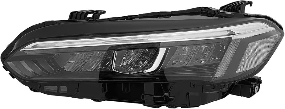 Front LED Halogen Headlight Left Side for 2022-2024 Honda Civic Driver Head Lights Lamp Direct Replacement Headlamps Assy Set Assembly