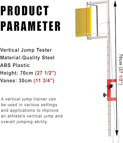 Miniatura 7 de ARCVOX Herramienta de medición de saltos de 5.6 a 11.8 pies, opcional, para montar en el pisopared, ayuda de entrenamiento de voleibol, herramienta