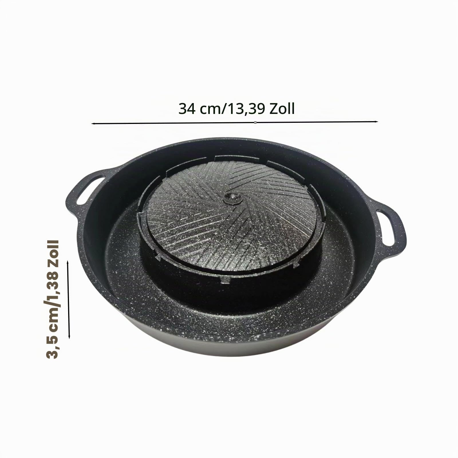 F Fityle 2 in 1, Koreanischer BBQ-Hotpot und Grill, Kochgerät, Grillplatte für Camping, Gartenparty, Indoor, Outdoor, Zuhause, S