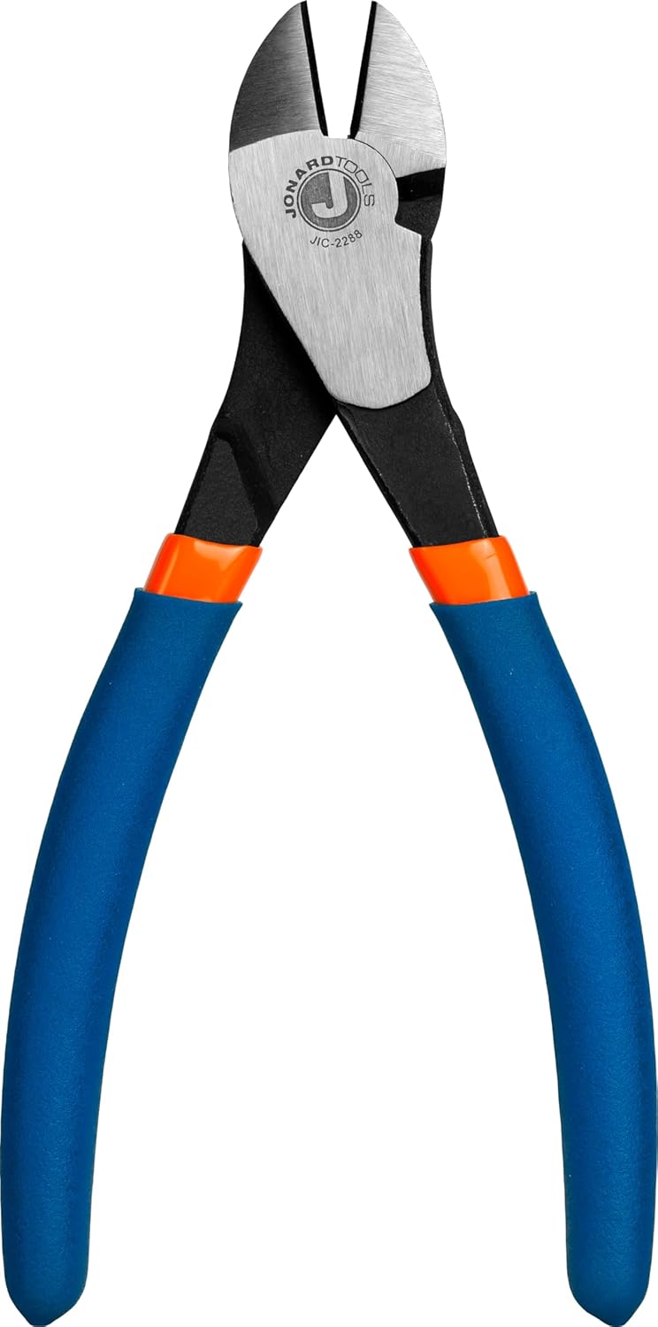 Jonard Tools JIC-2488 High Leverage Diagonal Cutter, Curved head, Dipped Handles