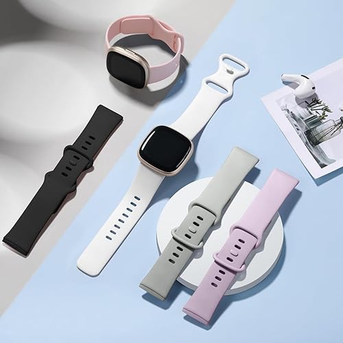 Miniatura 3 de GEAK Compatible con Fitbit Versa 3Fitbit Versa 4Fitbit SenseSense 2 bandas para mujeres y hombres, correa deportiva clásica de TPU suave para