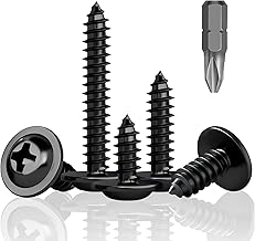 HXJDAM 90Pcs M4.2x50mm Black Self Tapping Screws, Flat, Pan, Wafer Head Screws for Plastic, Sheet Metal, Pasterboard, Wood, Aluminum