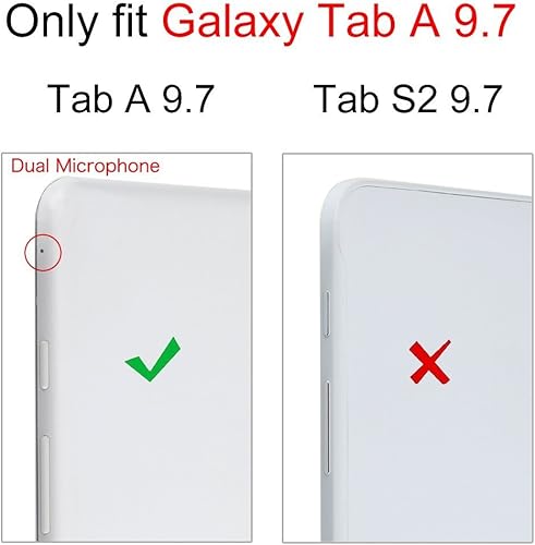 Miniatura 2 de Fintie Smart Book - Funda para Samsung Galaxy Tab A 9.7 (SM-T550, SM-P550), soporte delgado que admite tres ángulos de visión con función de apagado