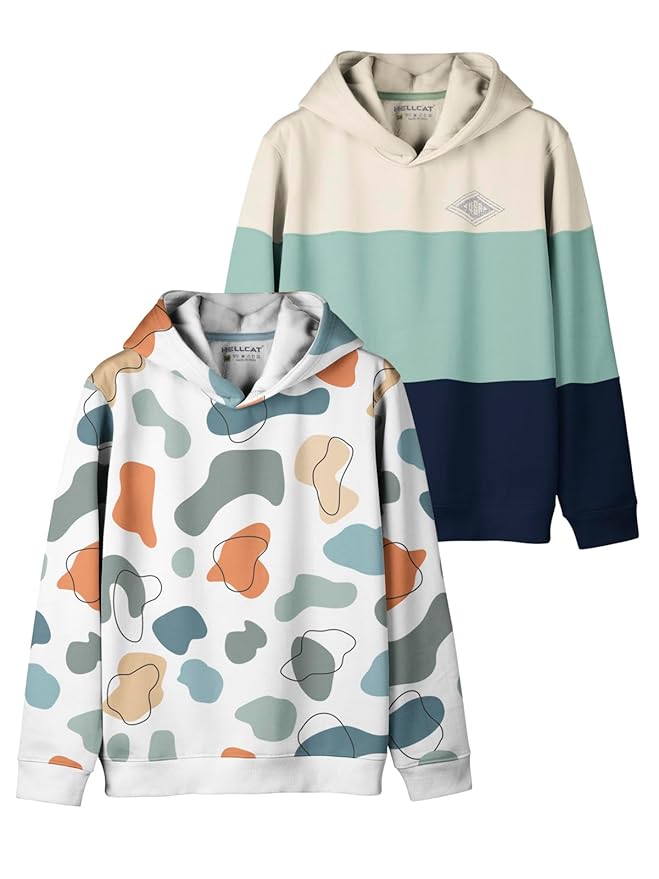 Trendy Printed Cotton Blend Hoodie Sweatshirt for Boys