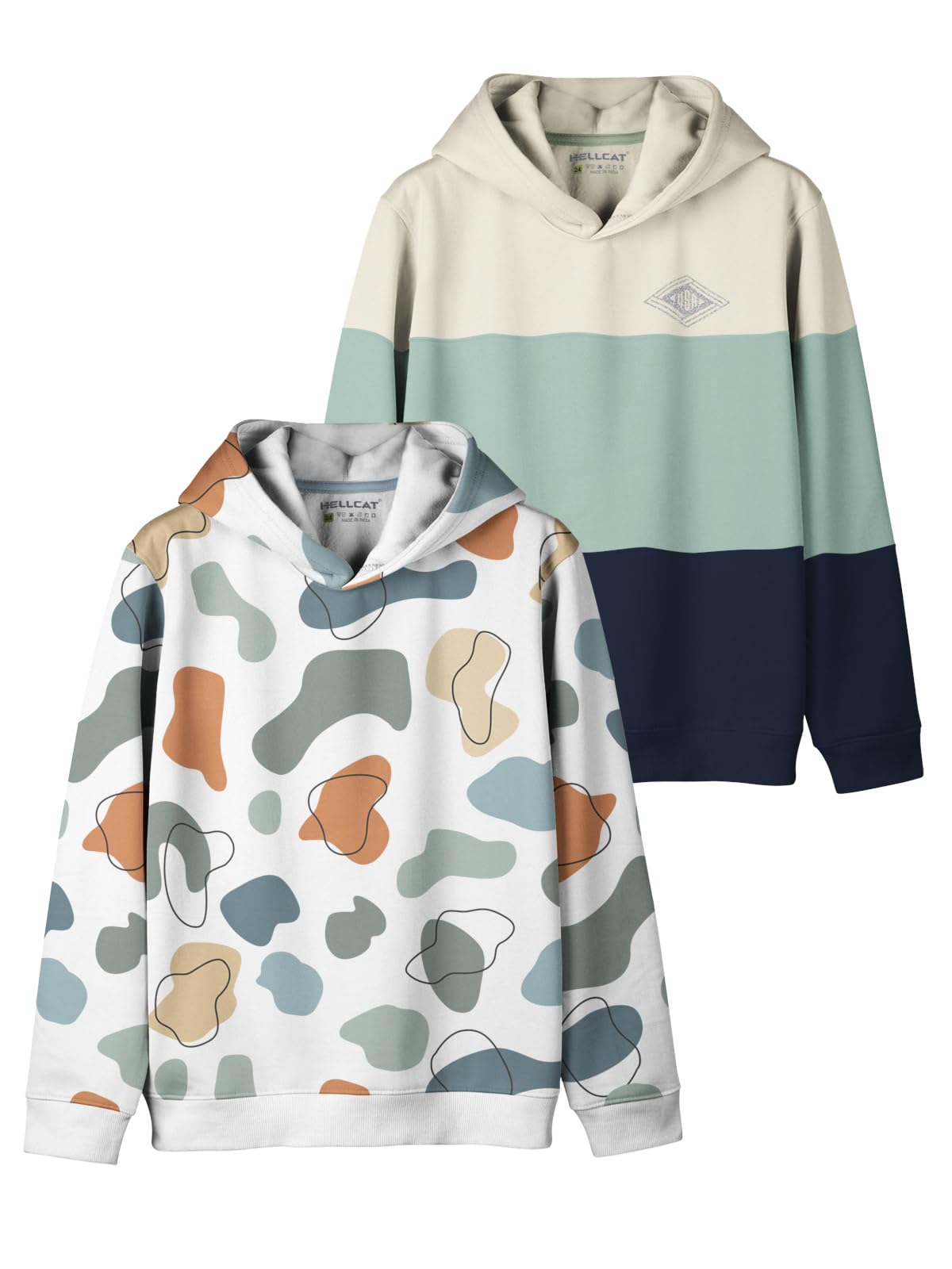 HELLCAT Trendy Printed Cotton Blend Hoodie Sweatshirt for Boys - Pack of 2-picture-12