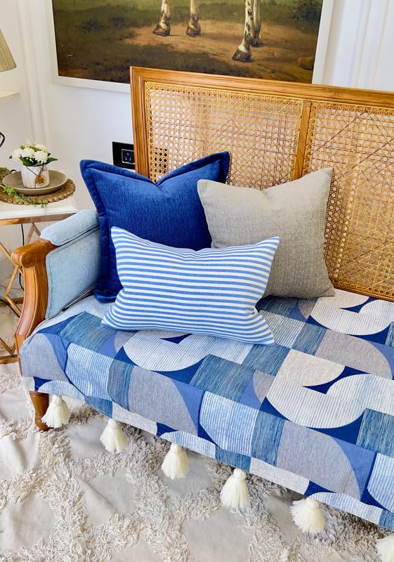 Image of Coral Orange Aztec Designer Sofa Cover with Corner Tassels for XL 3 Seater - Anti-Slip Sofa Throw, Large 3-Seater Couch Cover - Home Decor, Washable Sofa Seat Protector (120x200 cm)