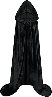 Hooded Cloak Velvet Cape with Hood Halloween Capes Women Witch Costume Vampire Cloak Wizard Robe Men Cosplay Costume